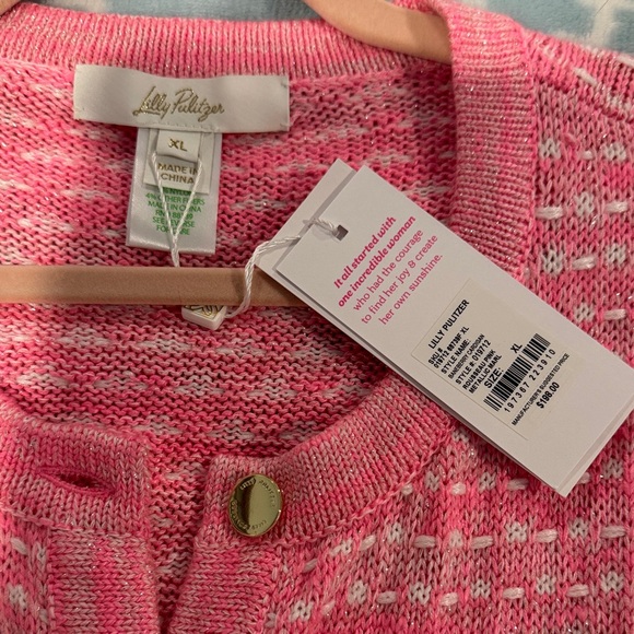 Lilly Pulitzer Pink and White Knit Blazer NWT - Picture 3 of 5